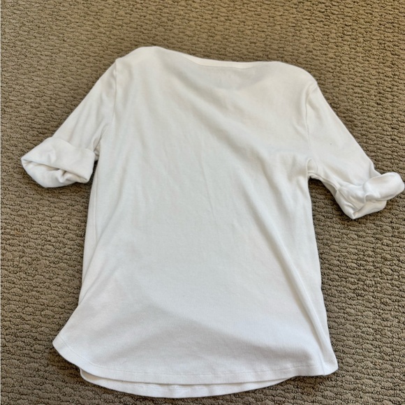 Talbots Women's Classic White Short Sleeve Tee - Picture 4 of 4